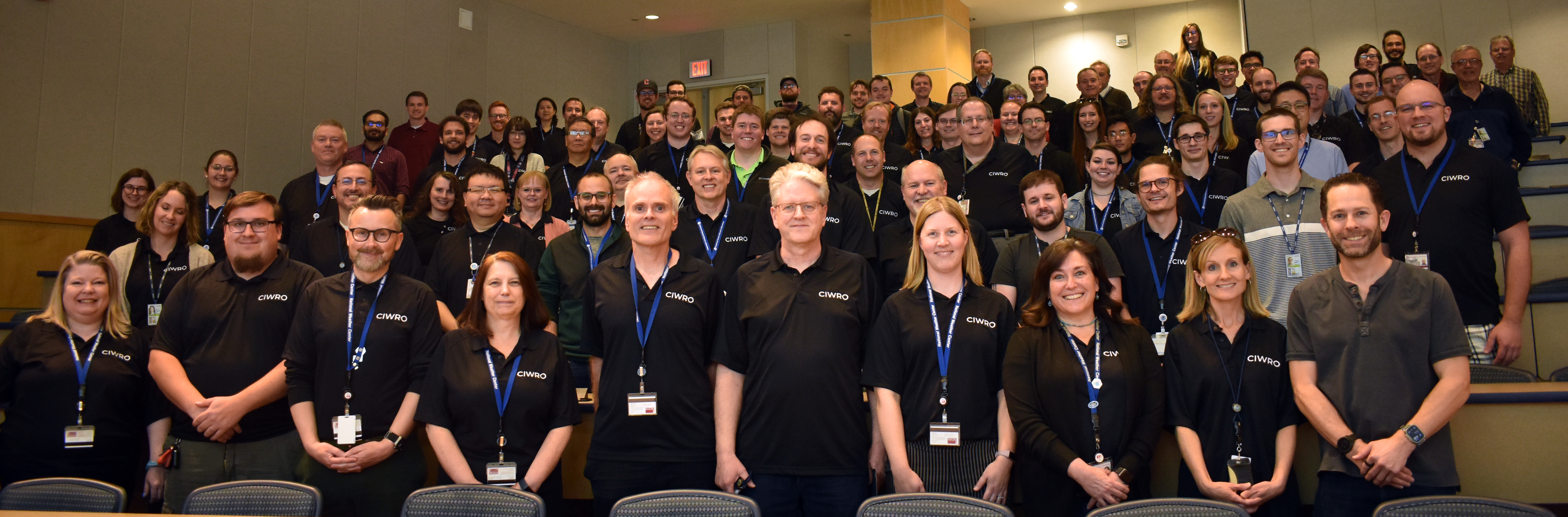 A group photo of all CIWRO staff taken in 2023 during an All-Hands Meeting.